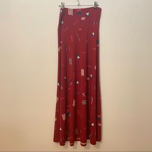 LuLaRoe | Maxi Skirt Red Geometric Small